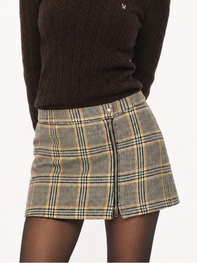 Abercrombie & Fitch Plaid Wool Blend Mini Skirt Small Preppy Twee Dark Academia